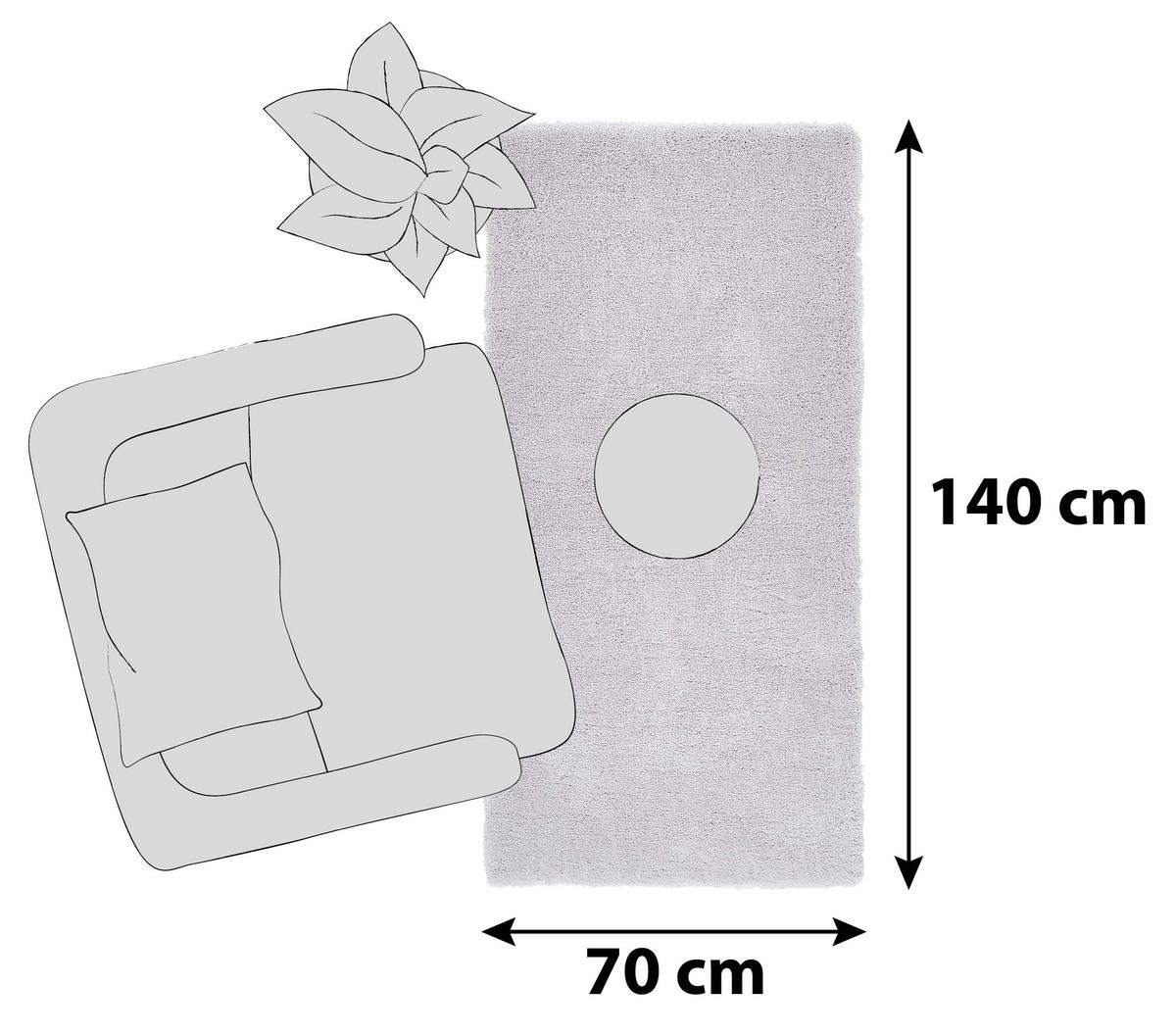 Hochflor Teppich Hellgrau Relaxx 70x140 cm - Hellgrau, KONVENTIONELL, Textil (70/140cm) - Esprit