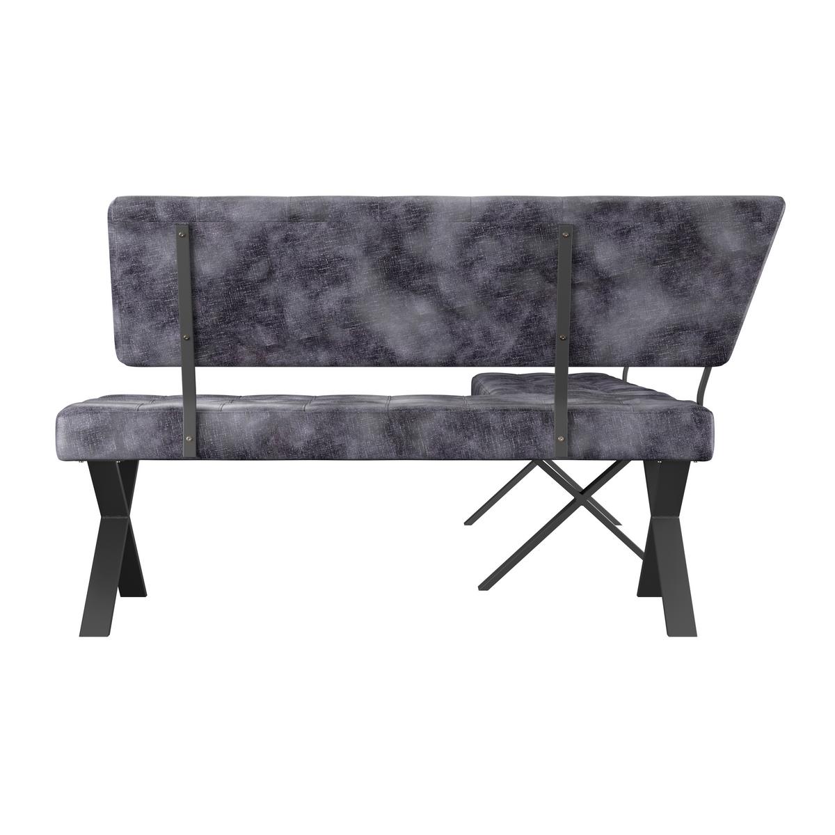 Eckbank Anthrazit Webstoff Donna 200x150 Cm - Anthrazit/Schwarz, MODERN, Textil/Metall (200/150cm)