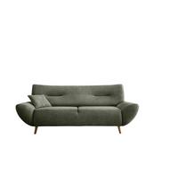 3-Sitzer-Sofa Chenille Dunkelgrün, Rücken Echt - Wildeiche/Dunkelgrün, MODERN, Textil (205/81/90cm) - MID.YOU