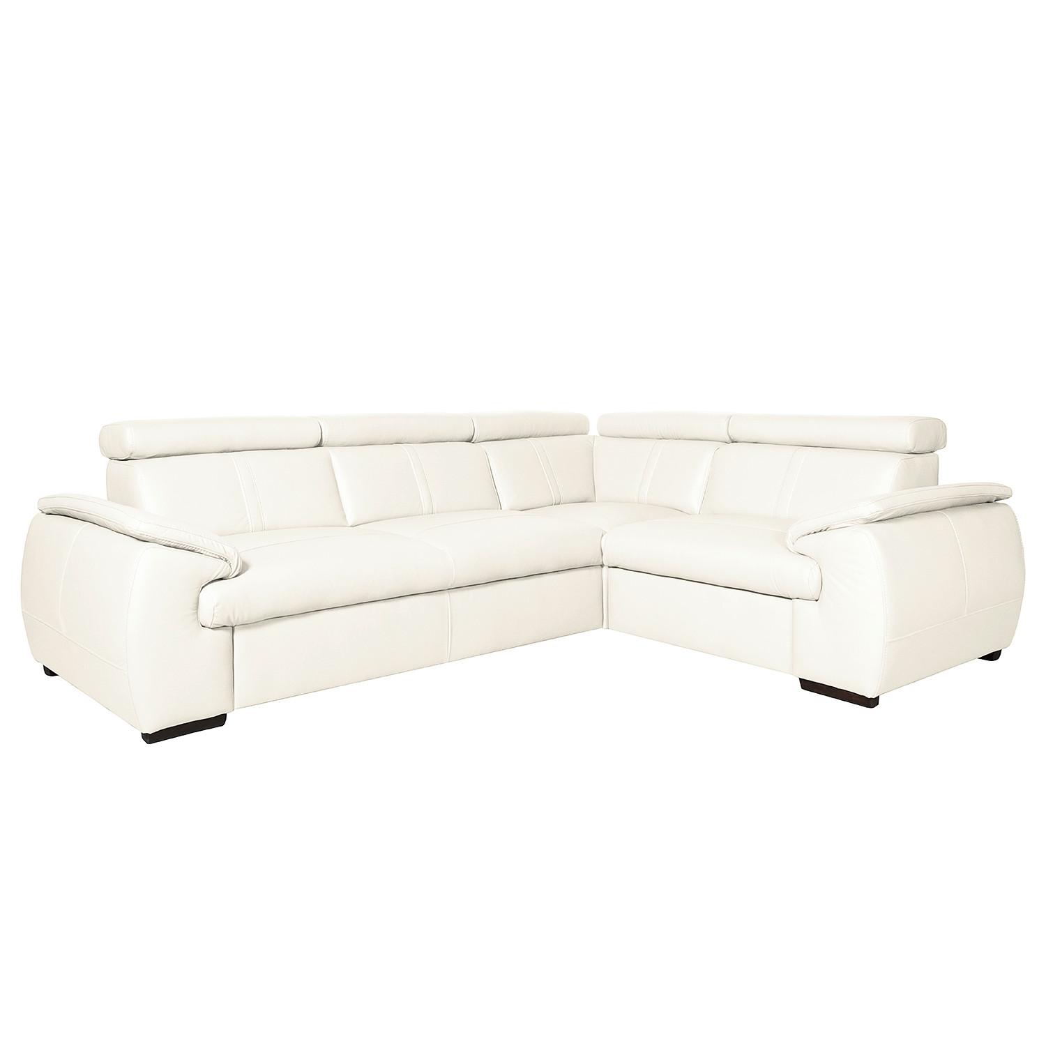 Ecksofa City Weiß B: 265x193 Cm - Wengefarben/Weiß, Design, Leder (265/193cm) - Livetastic