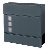 Briefkasten Dunkelgrau B: 37 Cm - Dunkelgrau, Basics, Kunststoff/Metall (37/37/10.5cm)