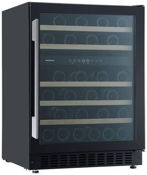Weinkühlschrank Respekta Bruno - Schwarz, Trend, Glas/Metall (59,5/84,5-86,5/57cm) - Respekta