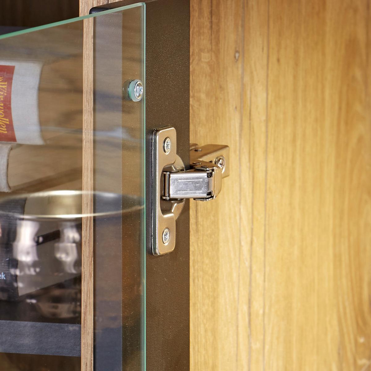 Vitrine Miron B: 86,7 cm mit Beleuchtung Massiv - MODERN, Glas/Holzwerkstoff (86,7/149/41,6cm)