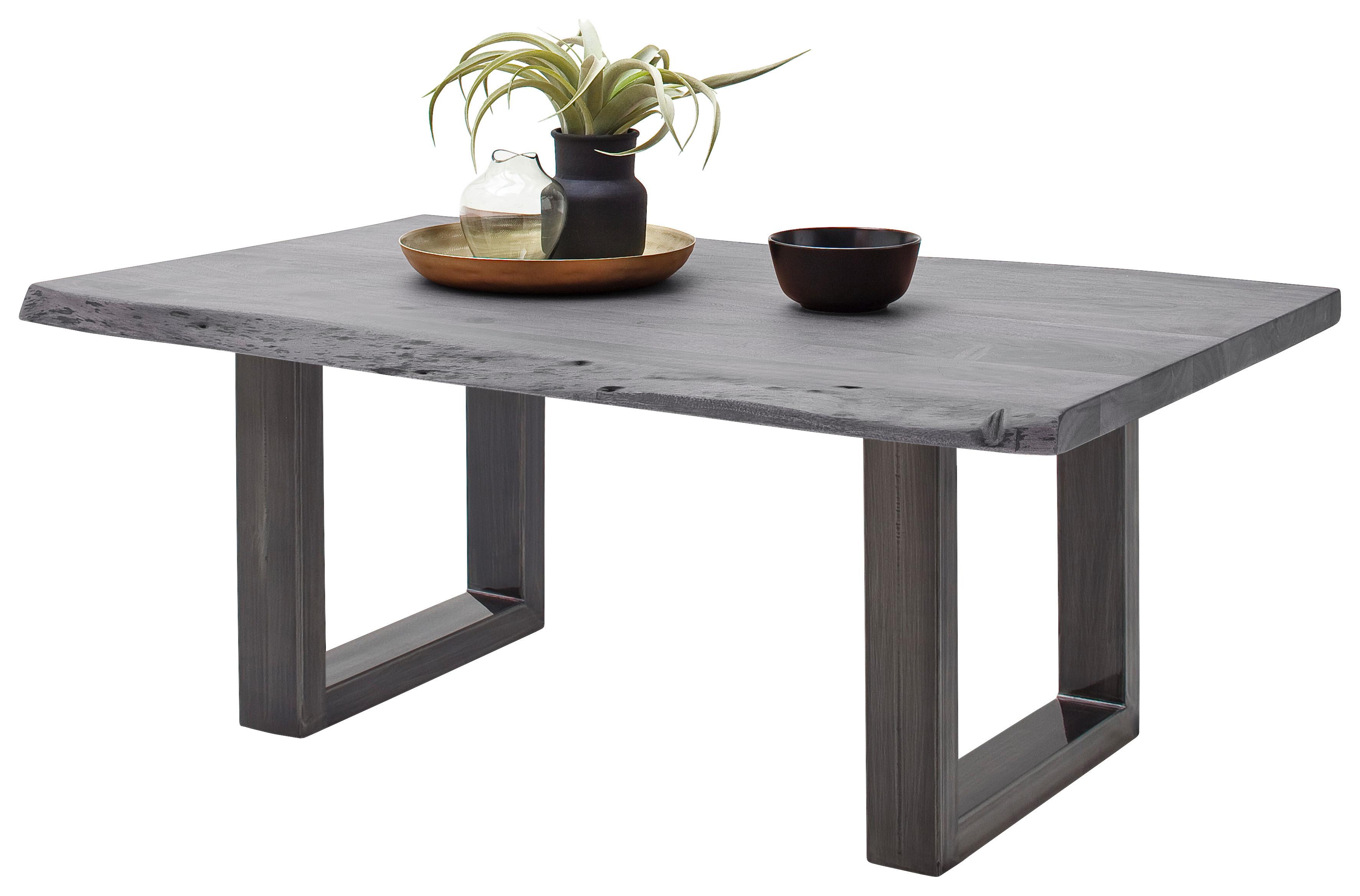 Couchtisch Holz Massiv Cartagena Grau/nickelfarben - Grau/Nickelfarben, MODERN, Holz/Metall (110/45/70cm)