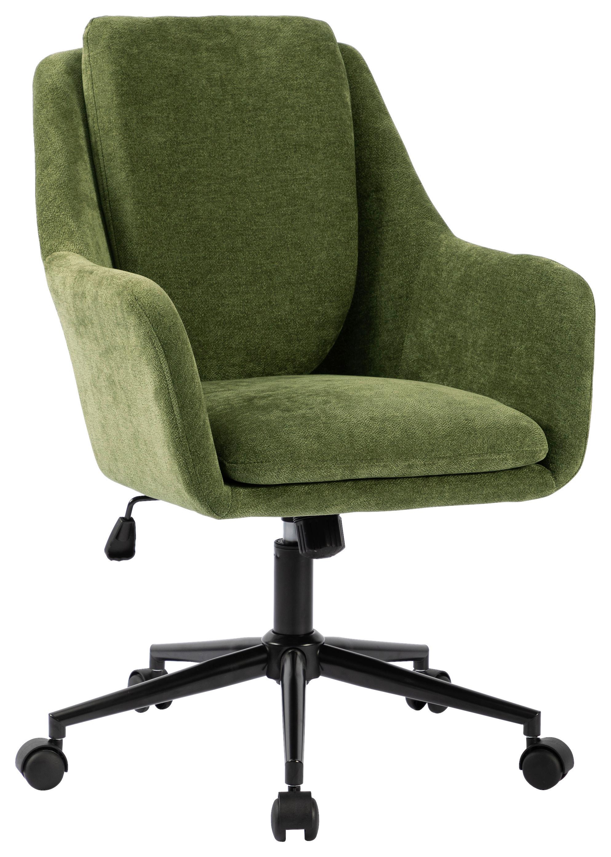Drehstuhl Amalfi Grün B: 58 cm - Schwarz/Grün, MODERN, Kunststoff/Textil (58/91-99/71cm) - MID.YOU