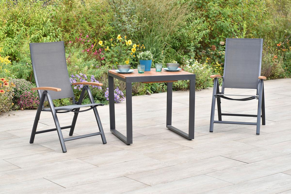 Gartenset Toblino - Graphitfarben/Grau, MODERN, Holz/Textil - Gardenson
