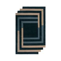 Wollteppich Labyrinth - Blau, Trend, Textil (150/240cm)