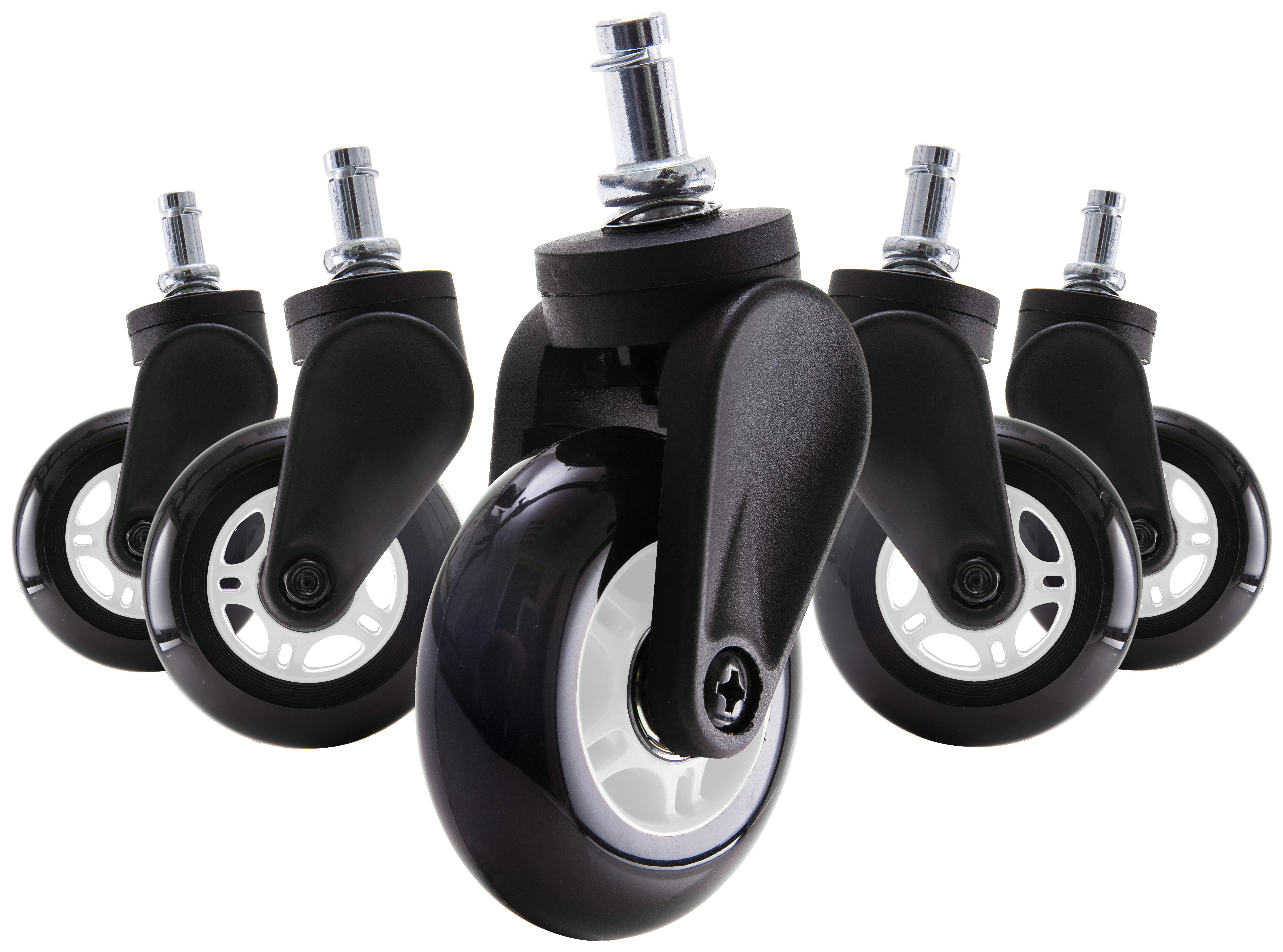 Drehstuhlrolle Blade Wheel D:7,5cm Weiß-schw. - Schwarz/Weiß, MODERN, Kunststoff/Metall (7,5cm) - Dxracer