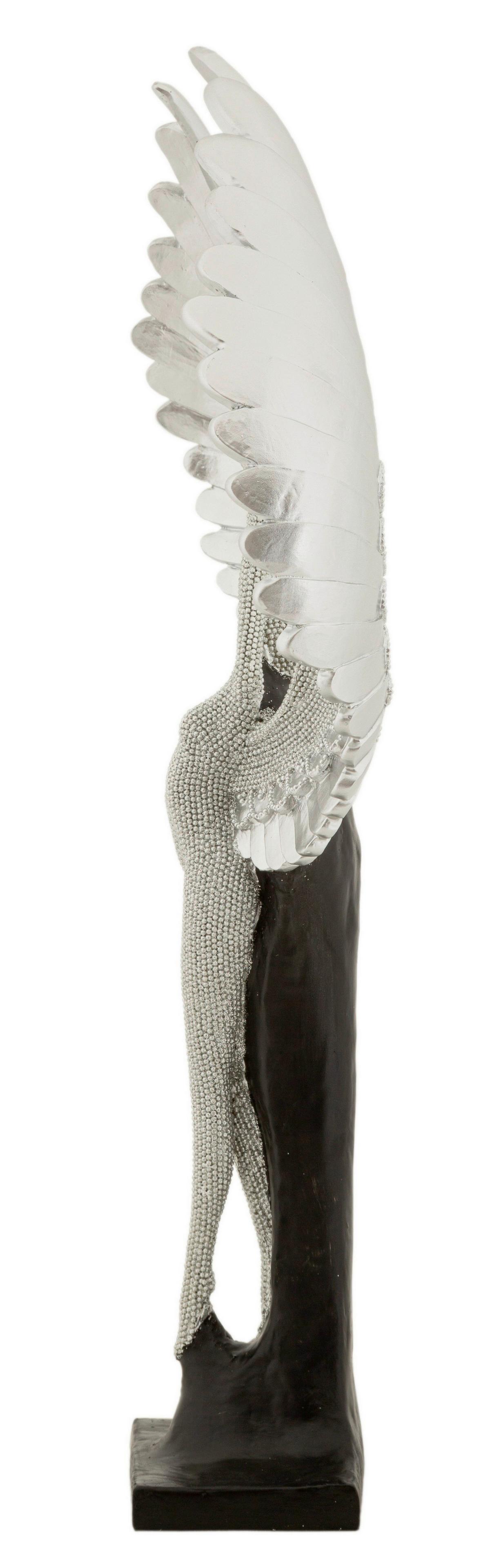 Skulptur Kunststoff, Silver/schwarz - Basics, Kunststoff (26/48/9cm)