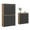 Garderobenschrank Scarpa Eiche Dekor, Anthrazit B:175cm - Eichefarben/Anthrazit, Design, Holzwerkstoff (235/175/37cm) - Livetastic
