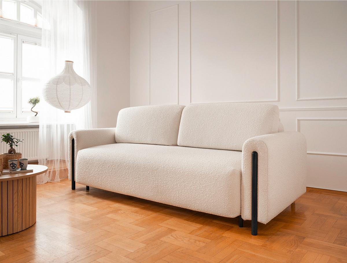 Schlafsofa Arcadova Creme/Schwarz B:244cm - Creme/Schwarz, Design, Textil (244/97/97cm) - MID.YOU