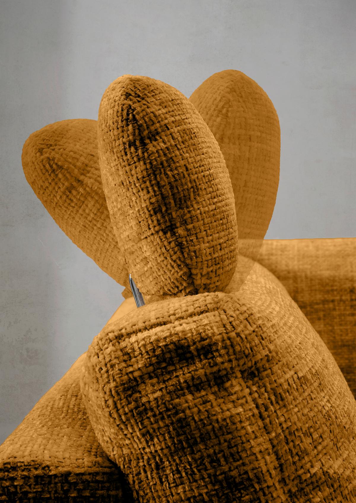 Eckschlafsofa Positano Goldfarben S: 206x265 Cm - Wildeiche/Goldfarben, MODERN, Textil (206/265cm) - Livetastic