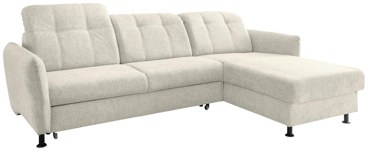 Ecksofa Minori Chenille Beige, S: 267x184 cm - Beige/Schwarz, MODERN, Textil (267/184cm) - Livetastic