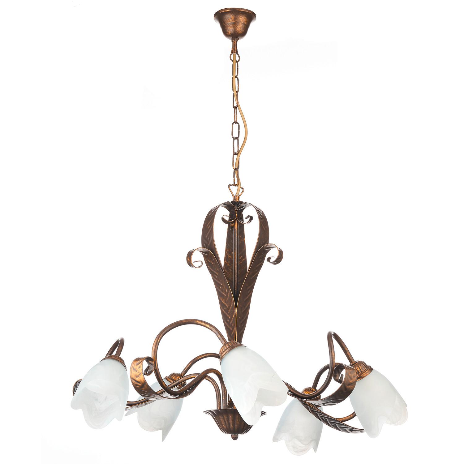 Kronleuchter 4240/5 - Bronzefarben, Basics, Glas/Metall (70/100cm)
