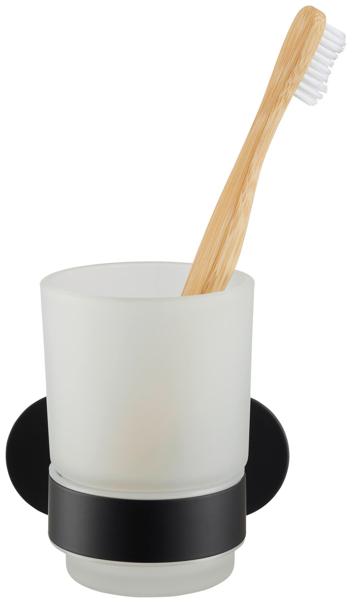POHÁR NA ZUBNÉ KEFKY TURBO-LOC -SB- - čierna, Modern, kov (10/9,5/10cm) - Mömax