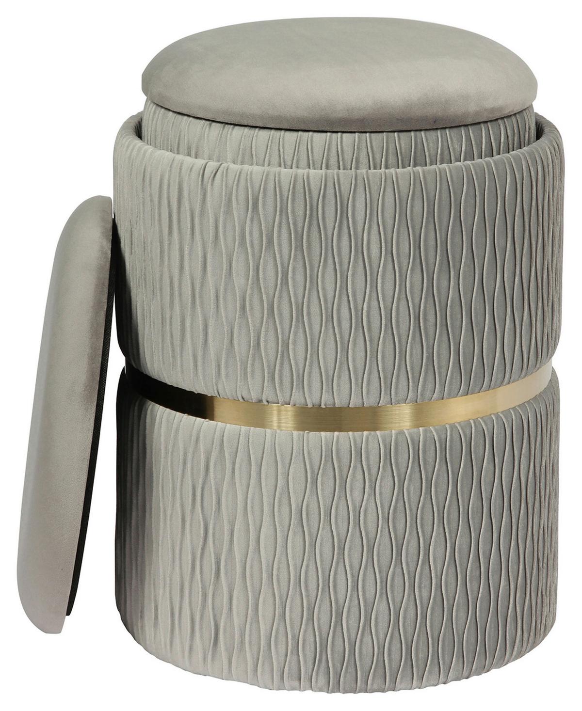 Hockerset Milas 100 2-Teilig Grau D: 36/31,5 cm - Goldfarben/Grau, KONVENTIONELL, Textil/Metall (31,5/36/38/44/31,5/36cm) - Kayoom