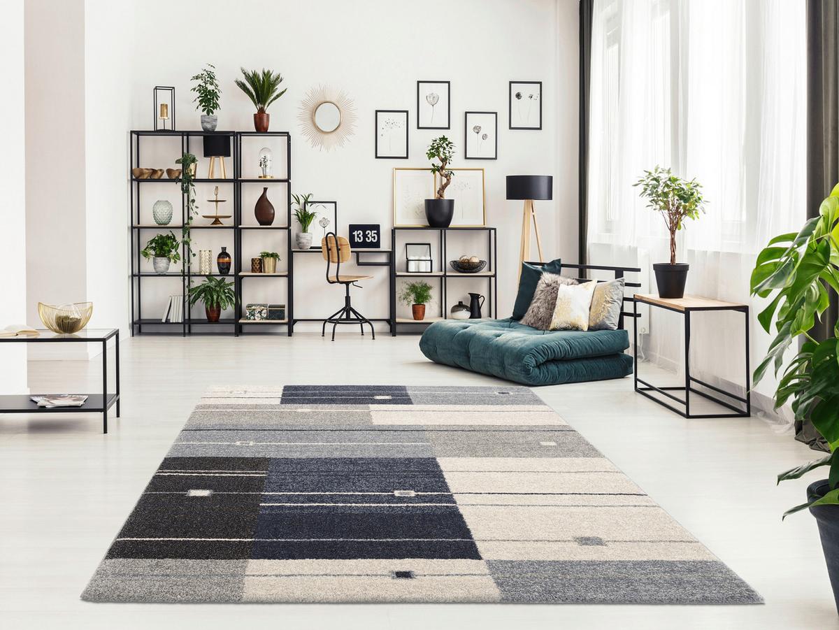 Webteppich Blau/Grau Palazzo Alto 240x340 cm - Blau/Grau, Design, Textil (240/340cm) - Novel