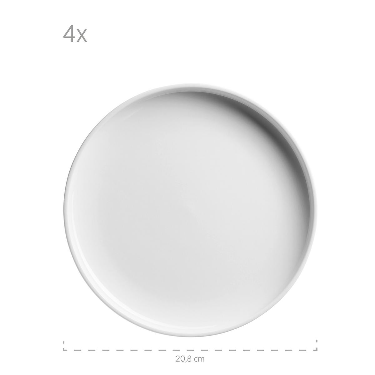 Tellerset Vada Weiß 12-Teilig Rund - Weiß, Basics, Keramik - Mäser