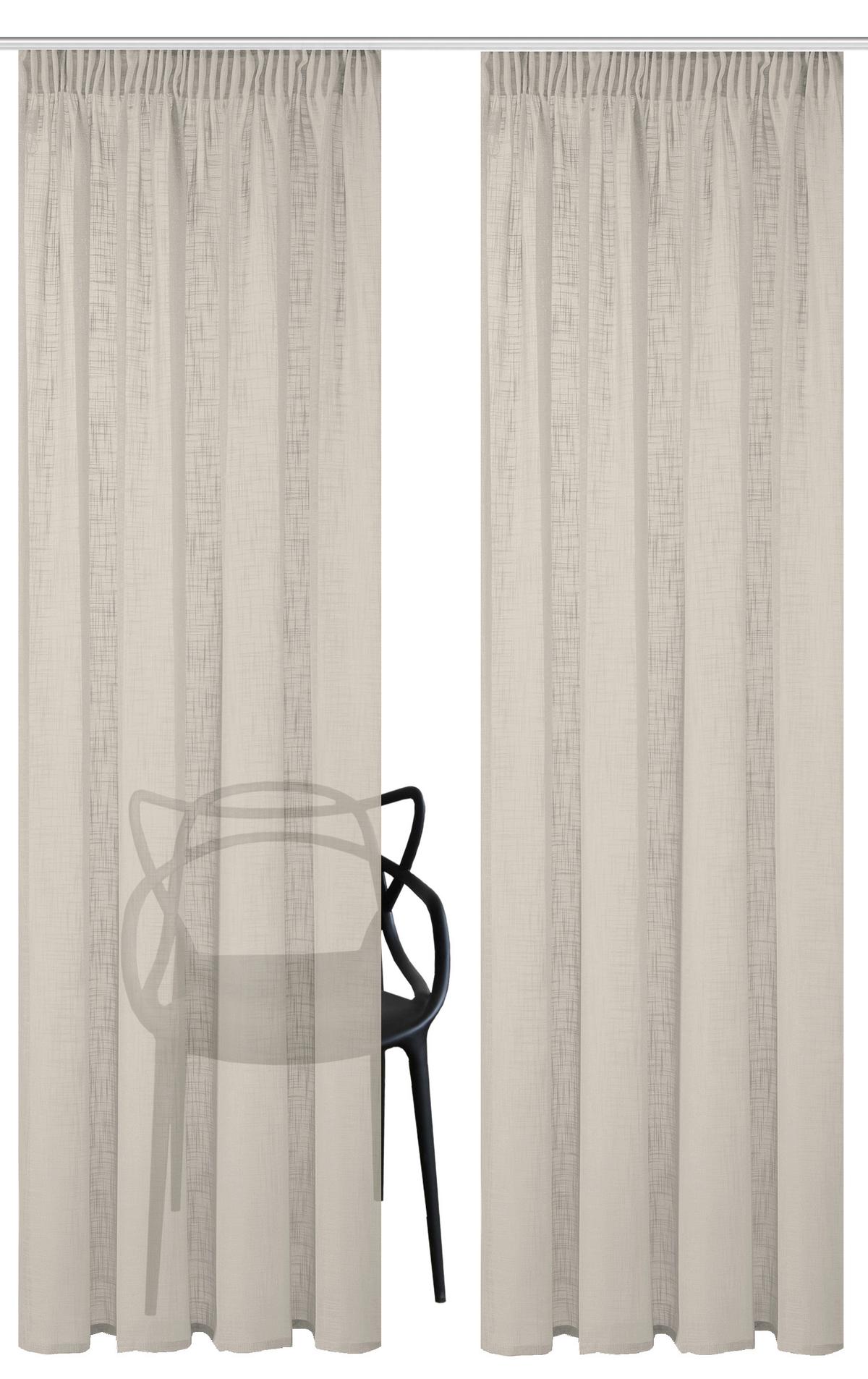 Fertigvorhang Softy 2er Set - Taupe, Basics, Textil (140/160cm)