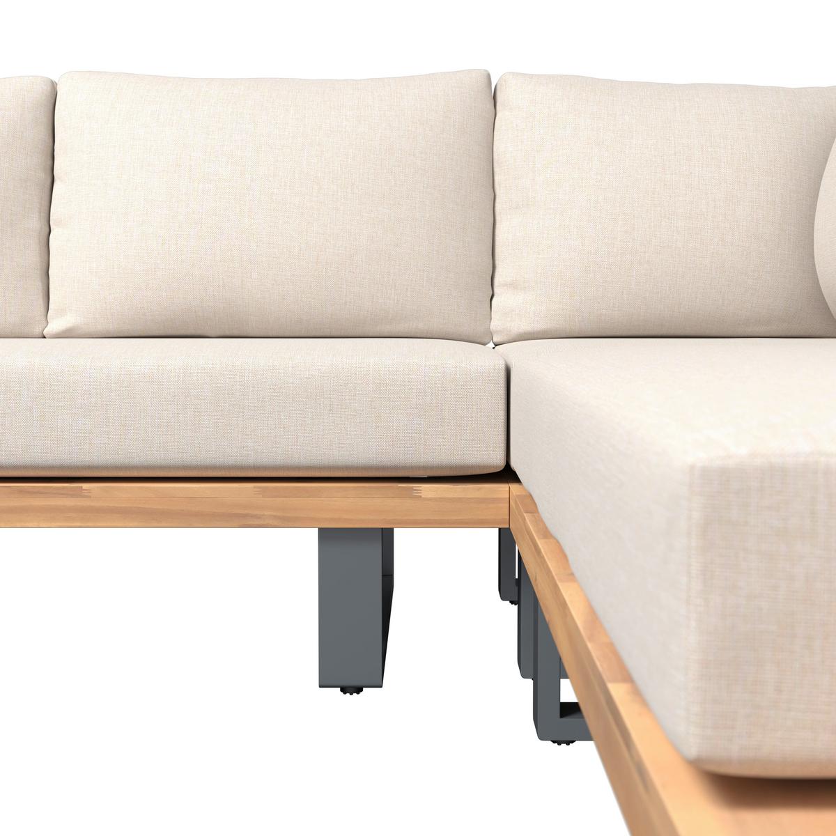 TERASOVÁ SEDACIA SÚPRAVA GABRIEL - farba akácie, Natur, kov/drevo - Mömax