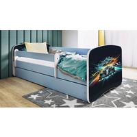 Kinder-/Juniorbett Babydreams Blau/Weiß B: 80cm - Blau/Birkefarben, MODERN, Holz/Holzwerkstoff (80/160cm) - MID.YOU