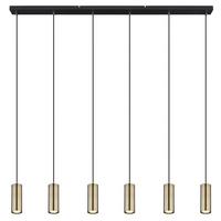 Hängeleuchte 57911-6hm - Messingfarben/Schwarz, Design, Metall (115/6/120cm) - Globo