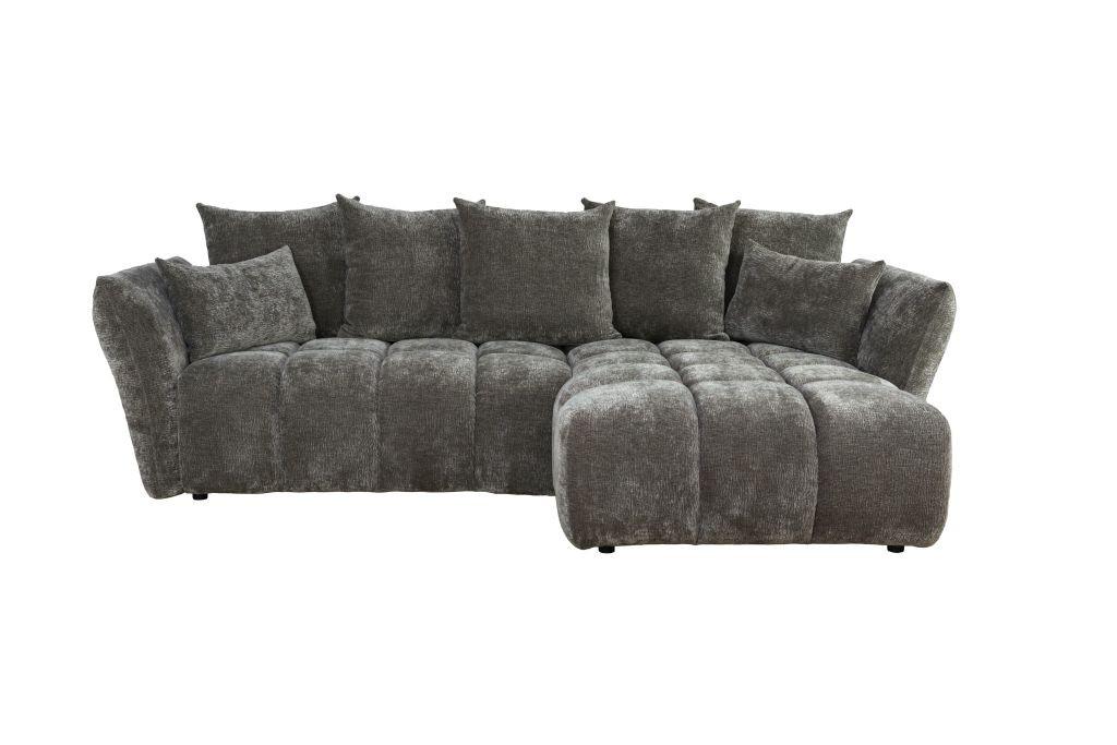Univerzální sedačka CAMMELLIO, tmavě šedá žinylka, 7 polštáŕů - černá/tmavě šedá, Moderní, textil (296/189cm) - Mömax