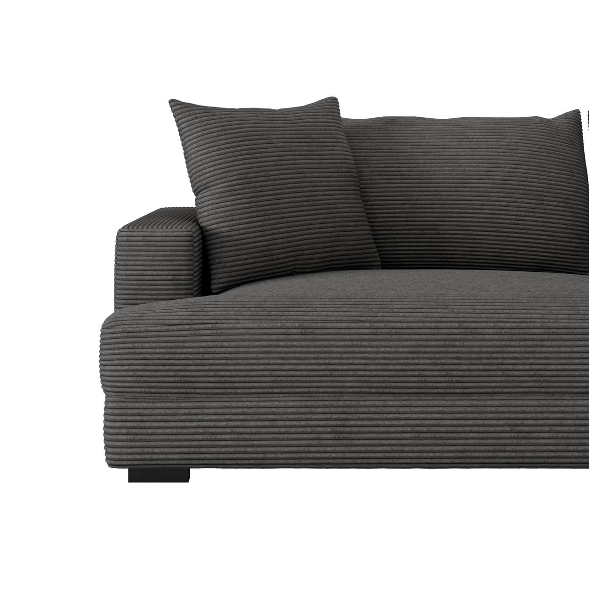 Megasofa Pelle-Megasofa - Wengefarben/Dunkelgrau, Trend, Textil (261/124cm) - Luca Bessoni