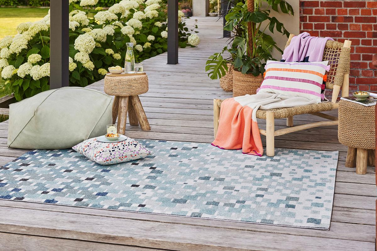 Outdoorteppich, 80x150 Cm Pacific - Blau/Creme, Design, Textil (80/150cm) - Esprit