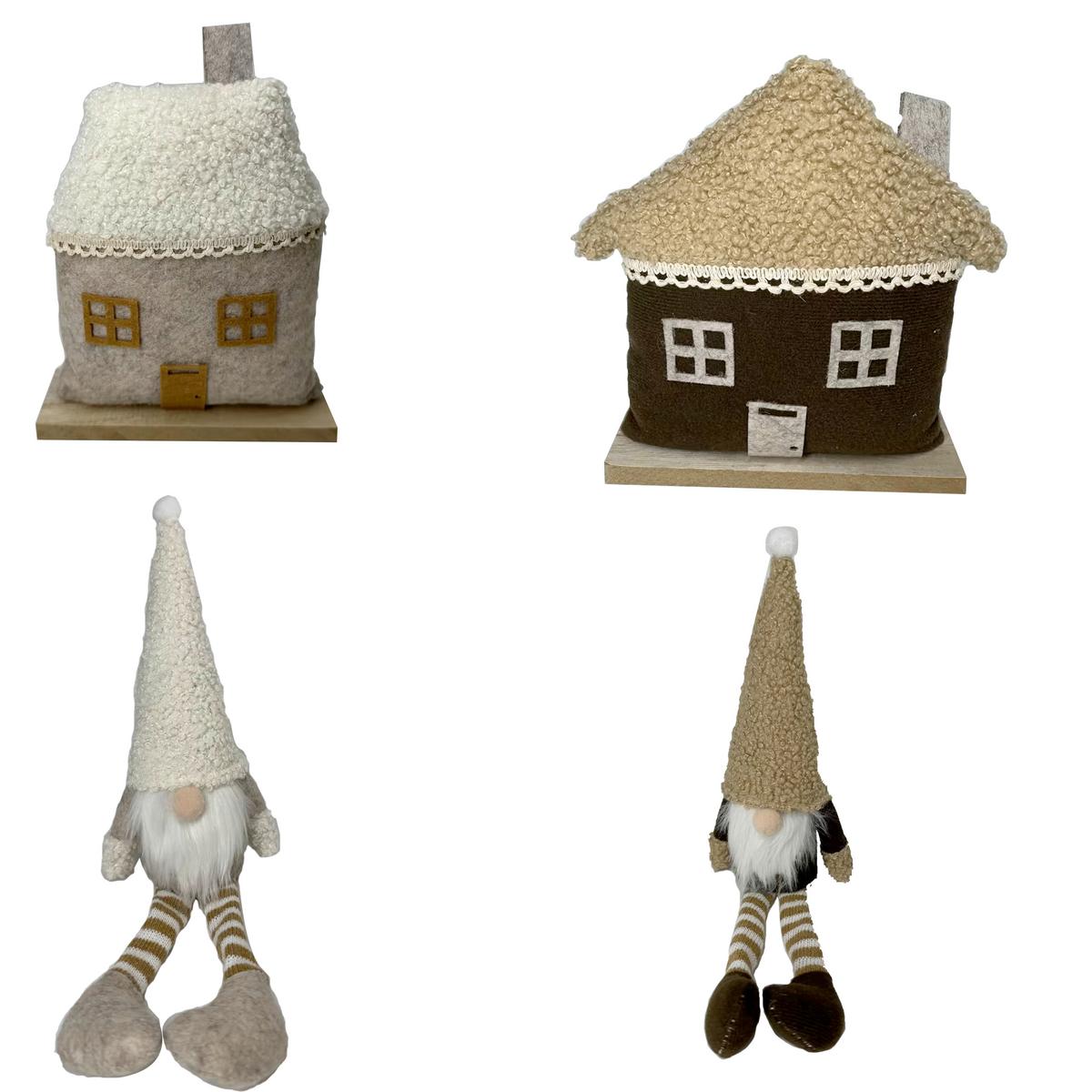 Weihnachtsfigur Joel - Braun/Weiß, KONVENTIONELL, Holzwerkstoff/Textil - Luca Bessoni