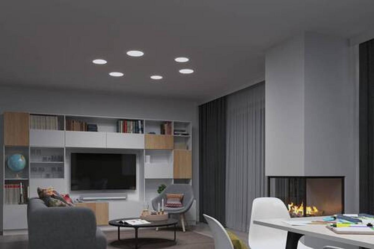 LED-Paneel Ø 18,5 cm dimmbar Rund - Weiß, Basics, Kunststoff (18,5cm) - Paulmann