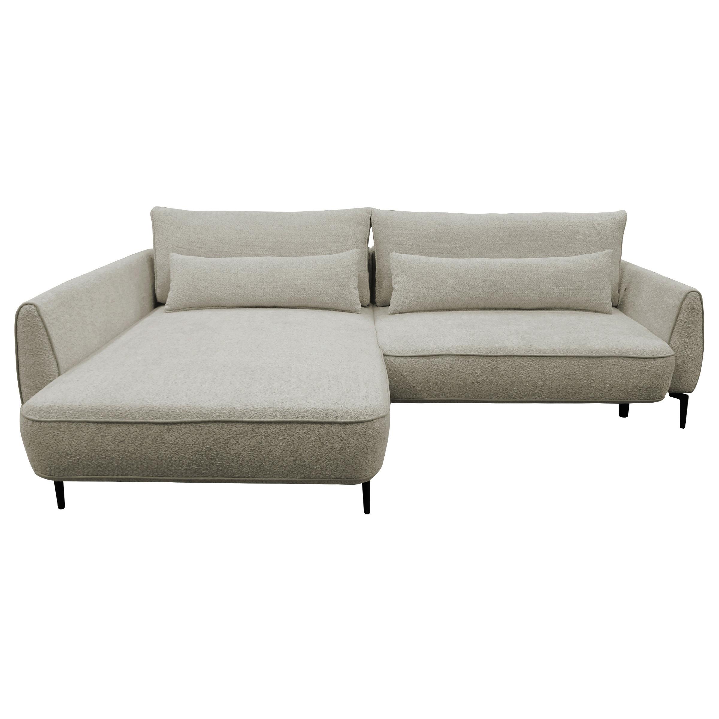 Ecksofa Abriamo Creme 204x273 cm - Creme/Schwarz, Design, Textil (204/273cm) - MID.YOU