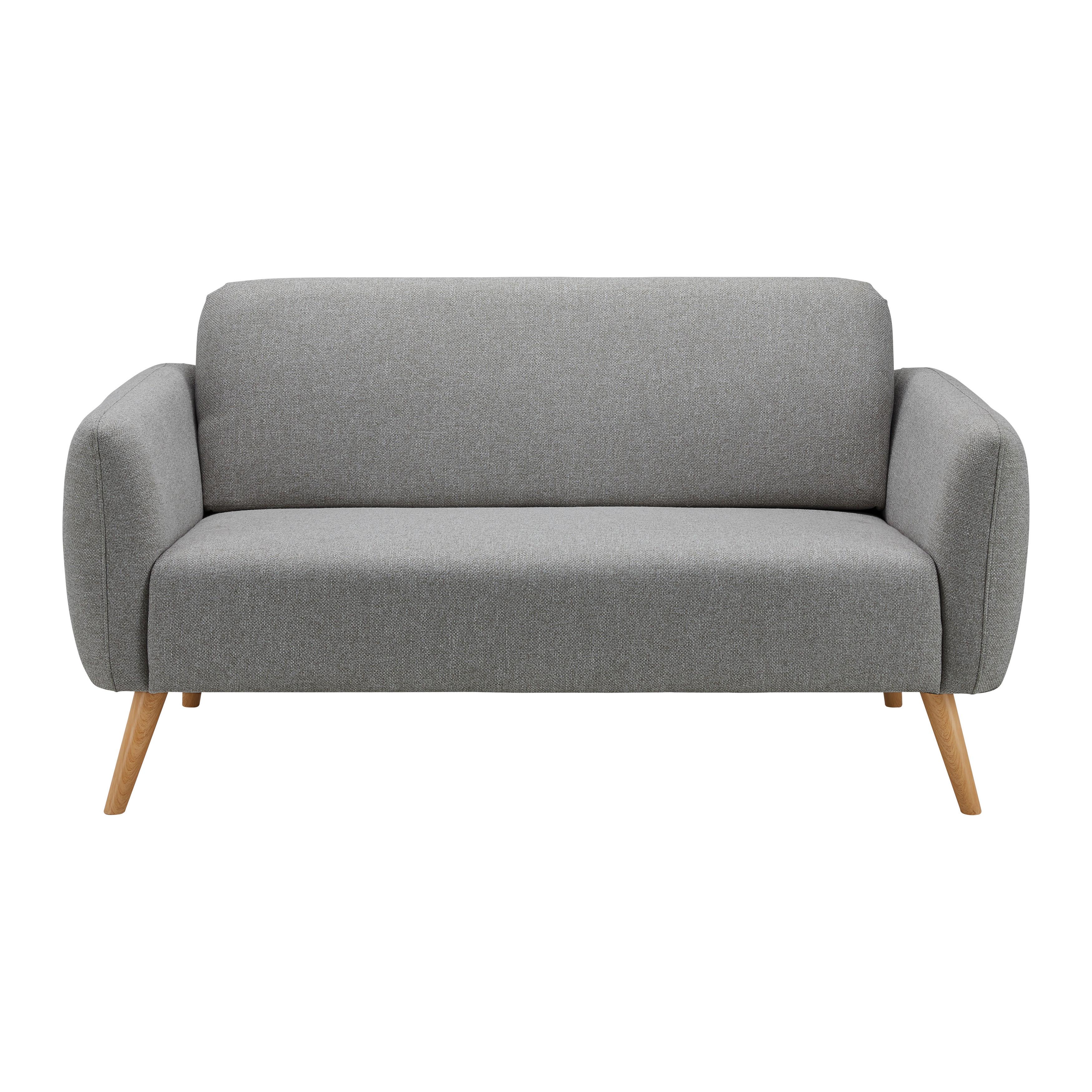 Pohovka PIA šedá - tmavě šedá/přírodní barvy, Moderní, dřevo/textil (146/76/75cm) - Bessagi Home