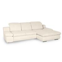 Ecksofa Isona Creme Chenille - Chromfarben/Creme, Design, Textil (286/165cm) - Livetastic