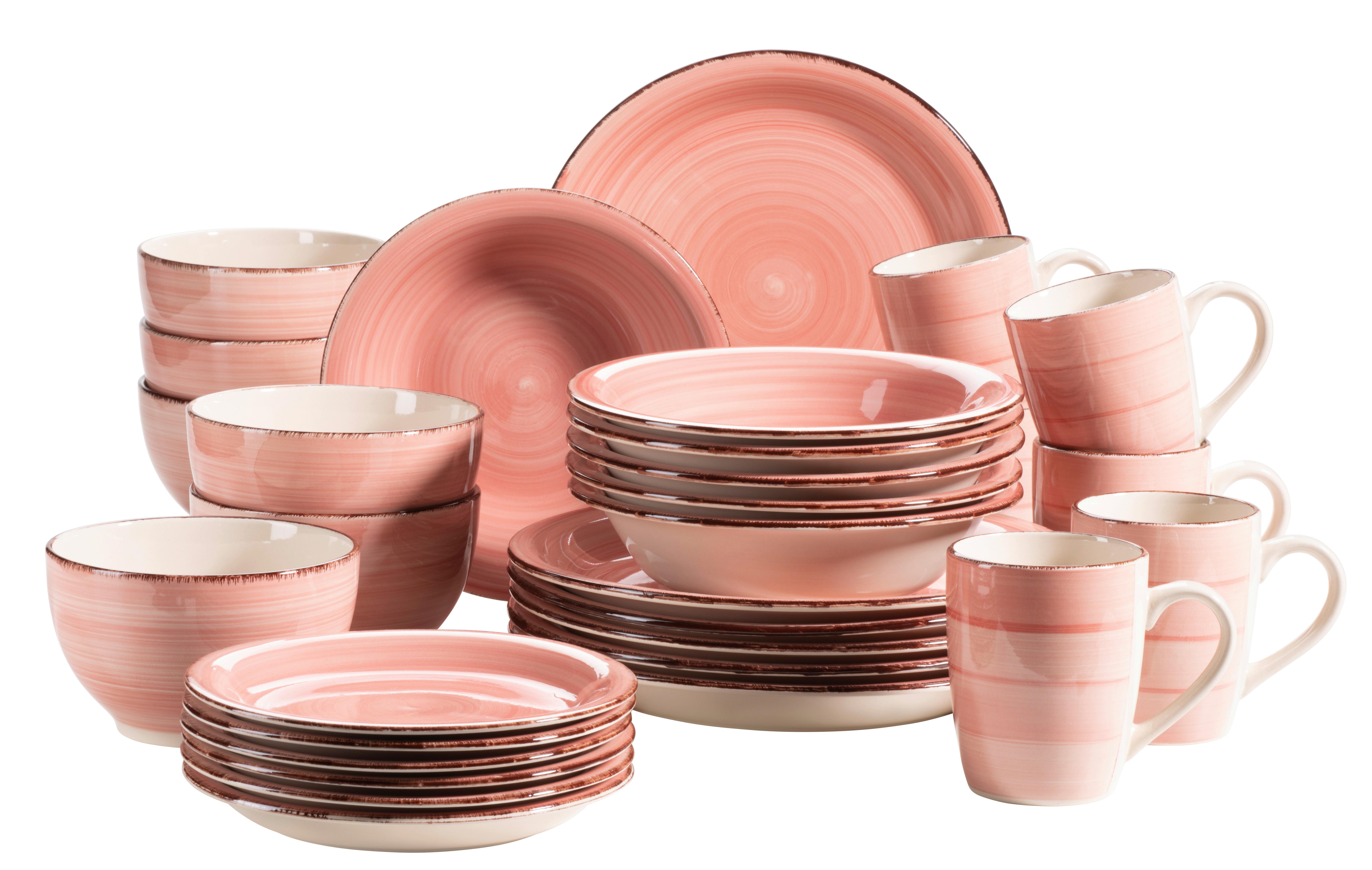 Kombiservice Lumaca Steingut 6 Personen Geschirr Set - Koralle, Basics, Keramik (60/32/32cm) - Mäser