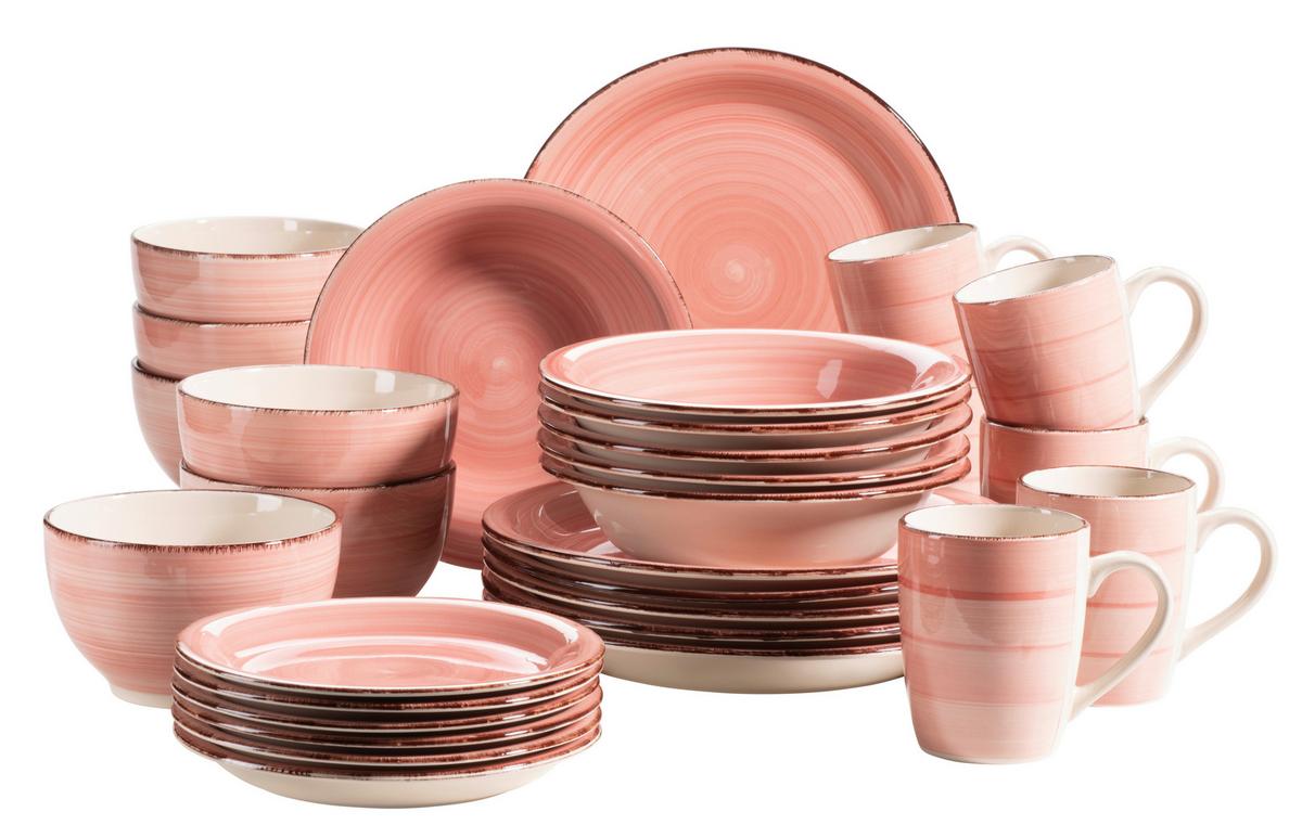 Kombiservice Lumaca Steingut 6 Personen Geschirr Set - Koralle, Basics, Keramik (60/32/32cm) - Mäser