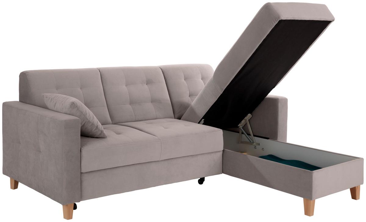 ROHOVÁ SEDAČKA BERGEN - přírodní barvy/béžová, Design, dřevo/textil (231/160cm) - Luca Bessoni
