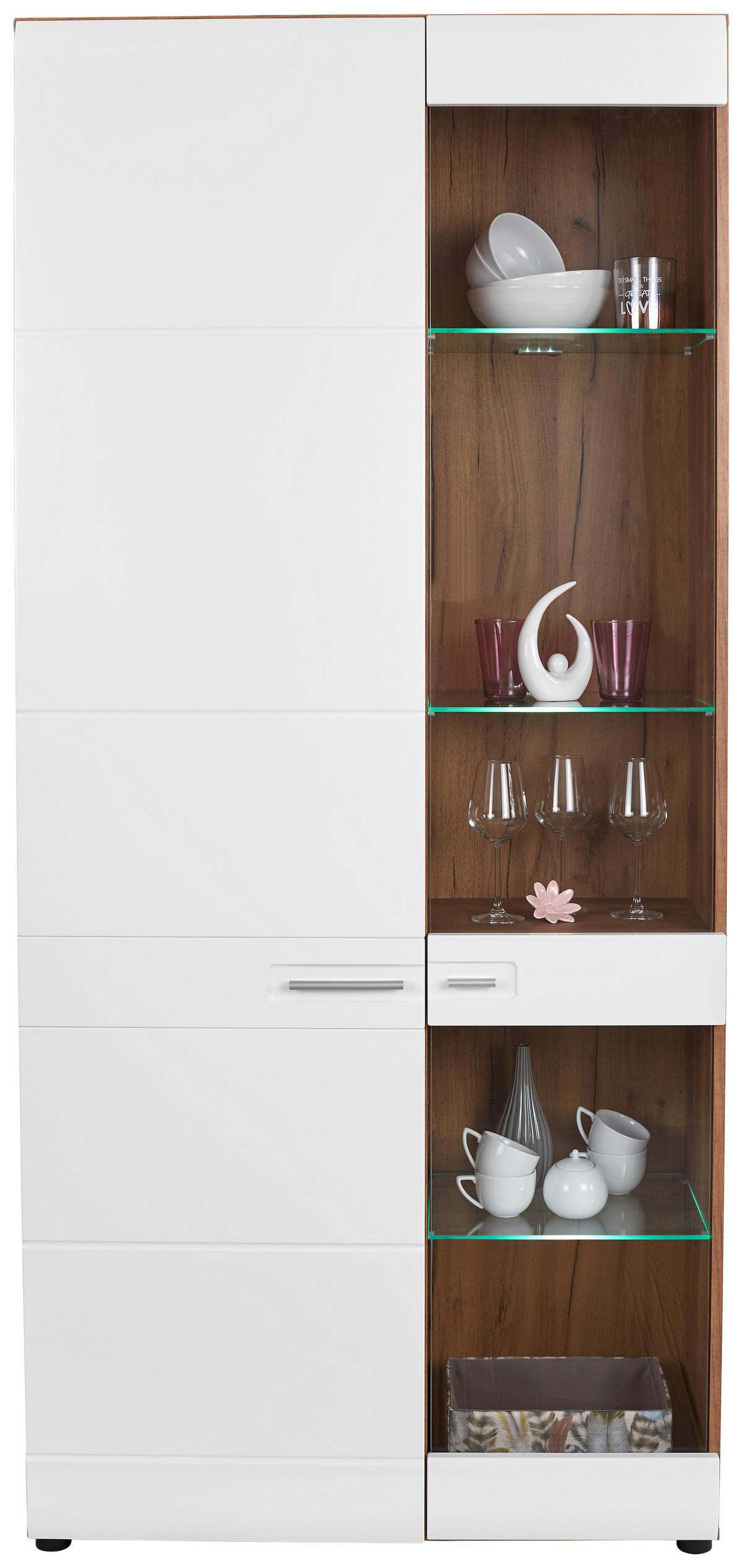 Vitrin Avensis New Typ 30b - tölgyfa színű/fehér, Modern, faalapú anyag (95/205,7/37,1cm) - Luca Bessoni