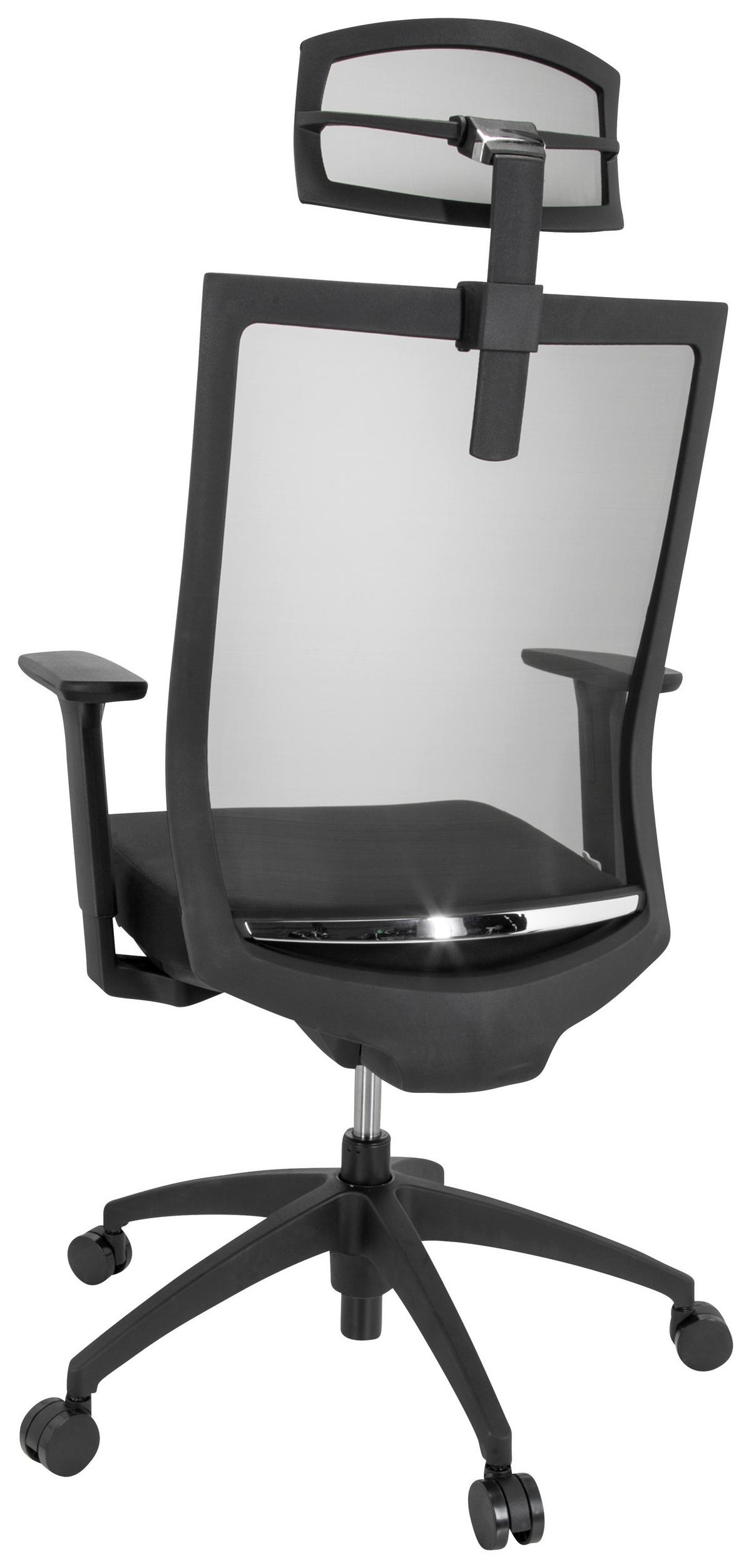 Drehstuhl Aspen Pro - Schwarz, Basics, Kunststoff/Textil (63/111-121/55cm) - MID.YOU
