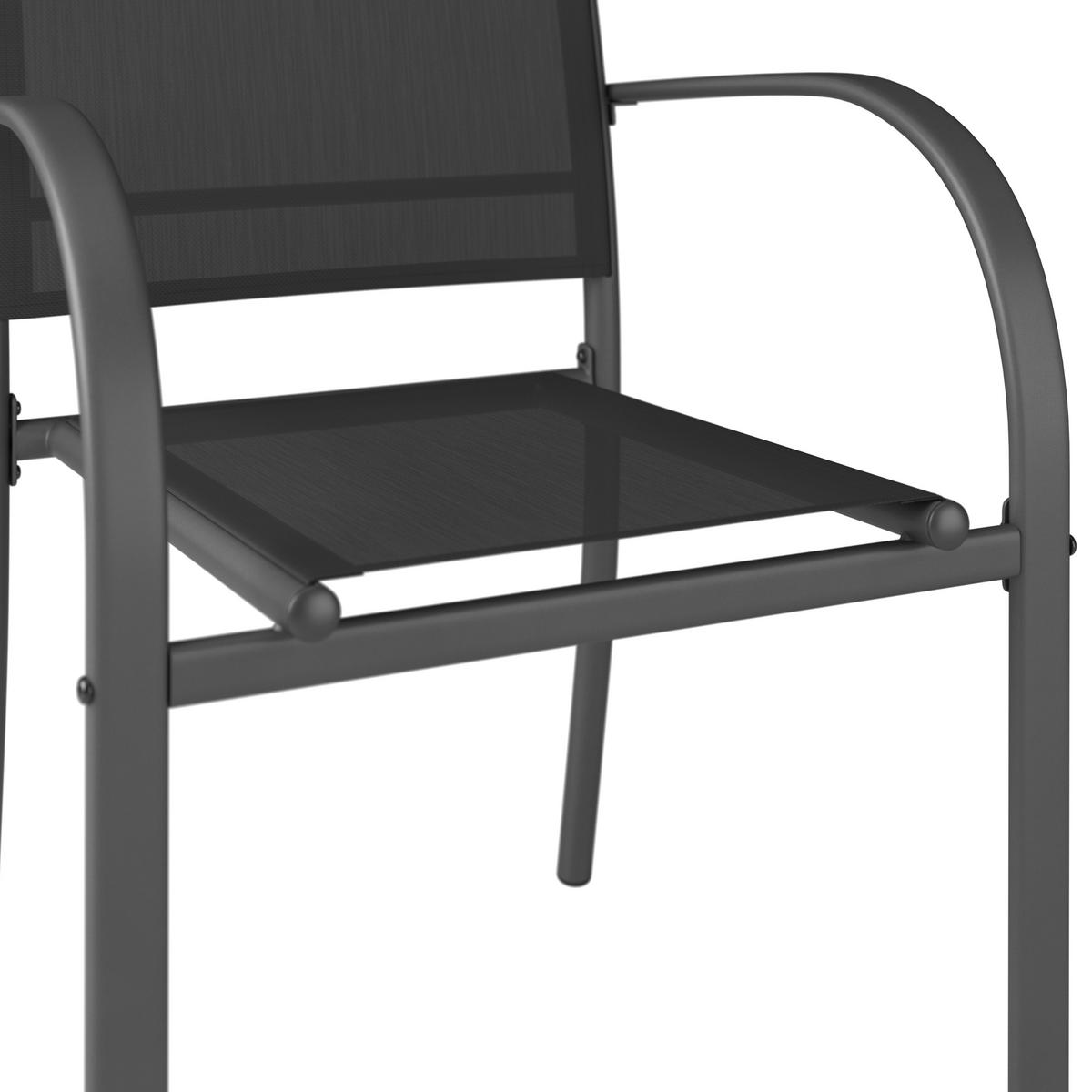 Gartenset Berlin - Schwarz, MODERN, Glas/Textil - Beldano