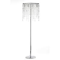 Stehleuchte Chromfarben Hellgrau L: 50 cm - Chromfarben/Hellgrau, Design, Glas/Kunststoff (50/30/158cm)