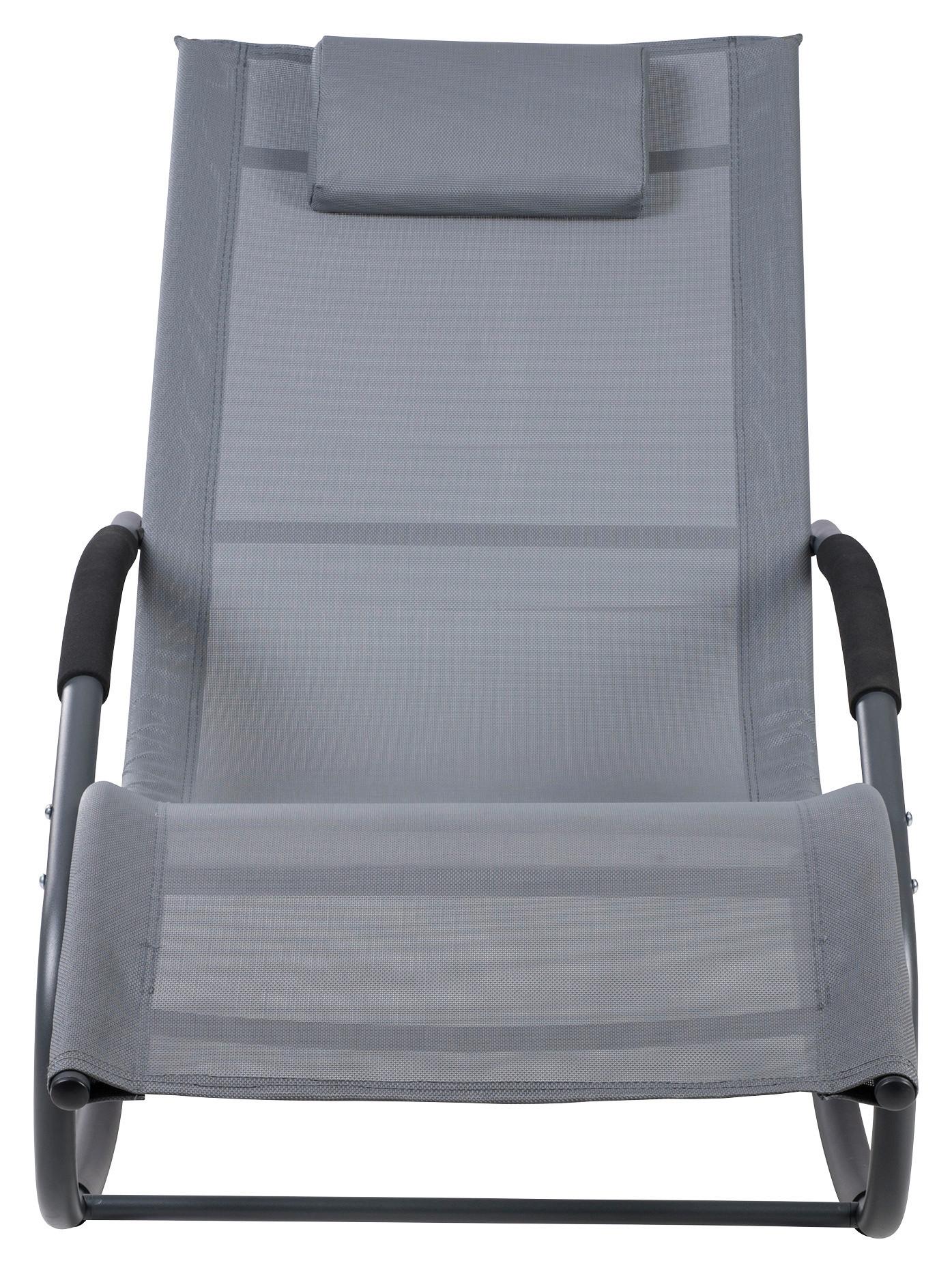 Sonnenliege Mirano Stahl, Textilene mit Kopfkissen - Anthrazit, MODERN, Textil/Metall (63/85/148cm) - Ondega