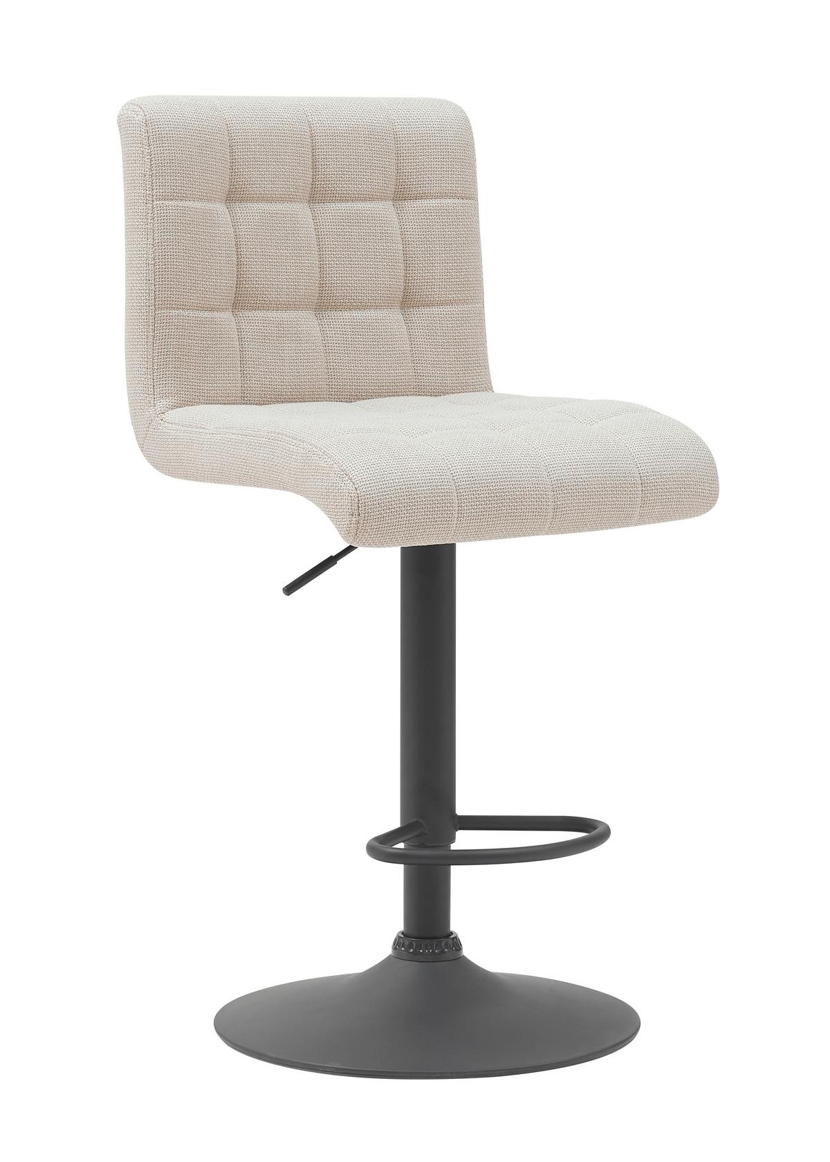 Barhocker-set Erika H 2er-Set - Beige/Schwarz, MODERN, Textil/Metall (47/93-114/57cm) - MID.YOU