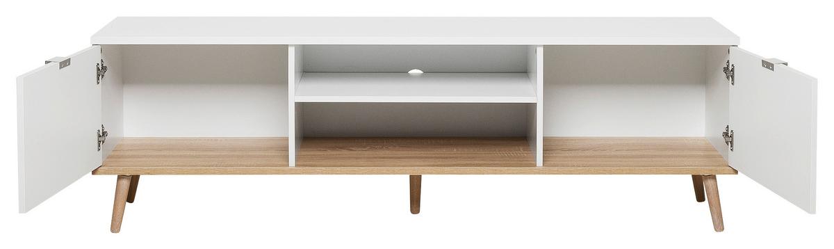 TV-Element Göteborg 160 cm Weiß/Sonoma Eiche Dekor - Eichefarben/Weiß, KONVENTIONELL, Holzwerkstoff (160/50/40cm) - MID.YOU