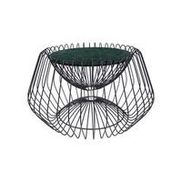 Beistelltisch Mit Marmorplatte Malibu, Grün/schwarz - Schwarz/Grün, LIFESTYLE, Stein/Metall (60/60/35cm) - Kayoom