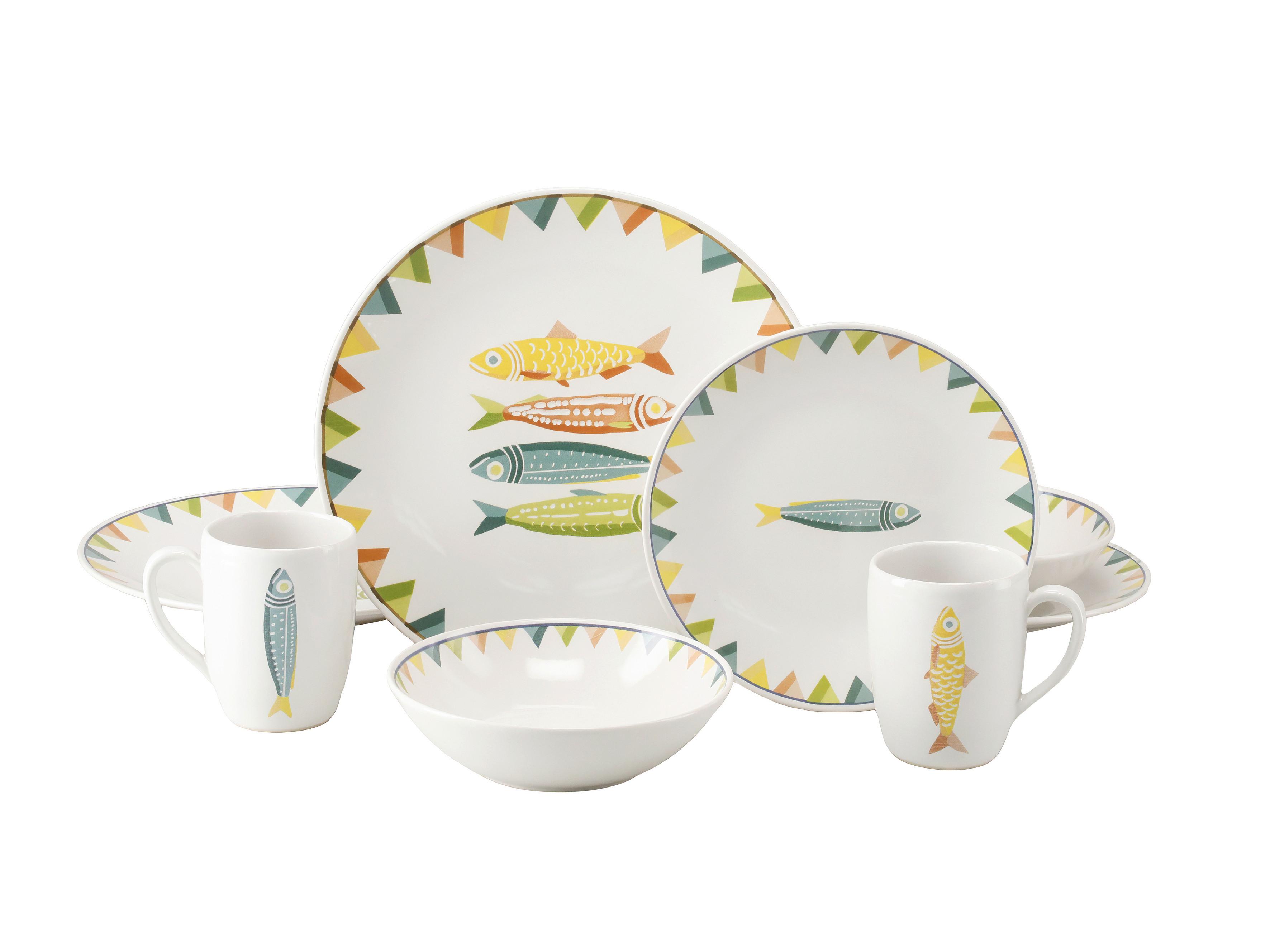 Kombiservice Sardinhas Steinzeug, 8 -Teilig. - Multicolor, Basics, Keramik - Creatable