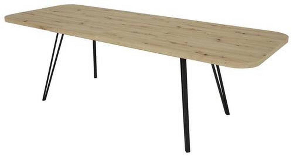 Esstisch Life Eiche Artisan/schwarz B: 76 Cm - Schwarz/Eiche Artisan, LIFESTYLE, Holzwerkstoff/Metall (160/90/76cm) - MID.YOU