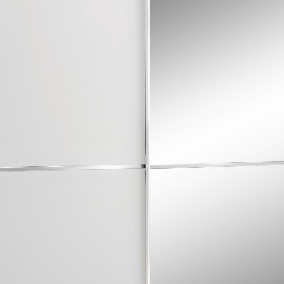 Schwebetürenschrank mit Spiegel 180cm Baden, Weiß Dekor - Weiß, Design, Glas/Holzwerkstoff (180/198/64cm) - MID.YOU