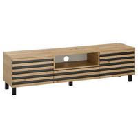 Tv-szekrény Ankara 166/44 Cm - fekete/Artisan tölgy, Design, faalapú anyag (166/44/40cm) - Livetastic