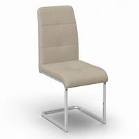 Stolička s pružným podnožím Lucie, krémová - krémová/niklová, Modern, kov/textil (43/99/60cm) - Bessagi Home